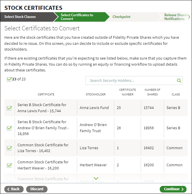 Reissue Existing Stock Certificates – Support Center